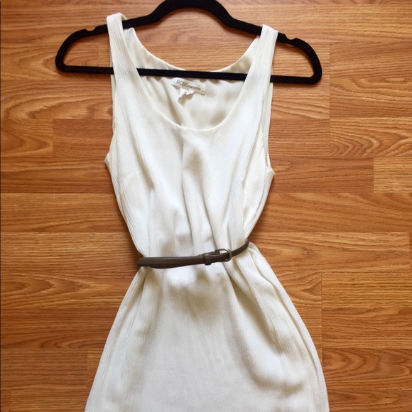 BCBGeneration Ribbed White Mini Tank Dress, Small - Picture 2 of 6